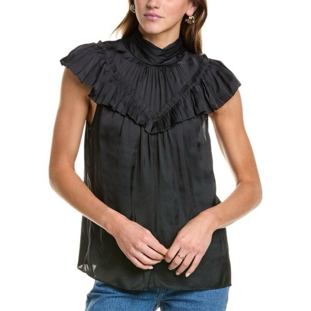 Ramy Brook Journee Top Mock Neck In Black